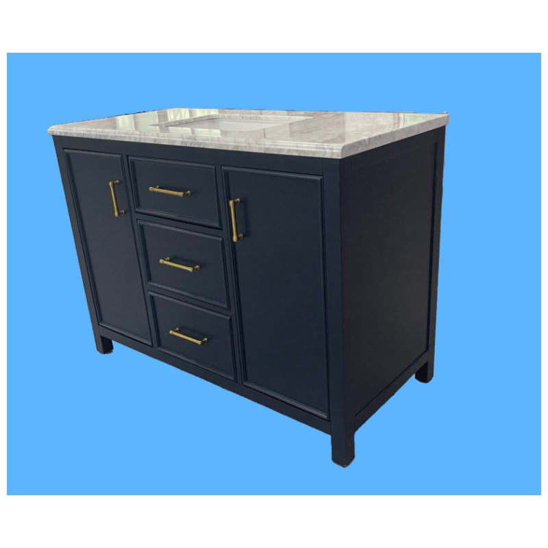 Solid Wood + MDF Floor Mounted Vanity Cabinet Bathroom bastin Vanity 46.5 inch With Under Single Sink